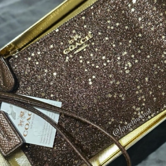 Coach Handbags - Coach Brown Glitter Women's Wristlet Wallet Bag Nwt